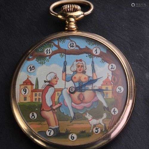 GIRARD PERREGAUD Grande montre de poche « Curiosa », cadran ...