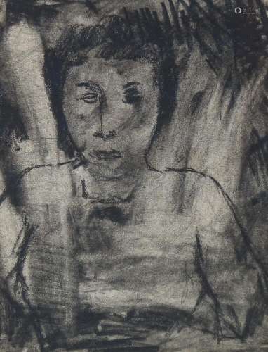 Rudolf Ray, charcoal drawing, portrait, inscribed verso Nice...