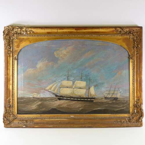 William Griffin of Hull, oil on canvas, sailing ships off th...