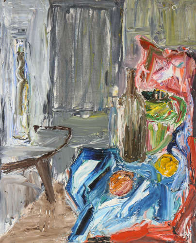 Elsie Stevens, impasto oil on canvas, interior scene, 76cm x...