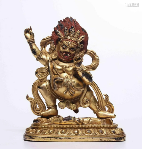 GILT BRONZE CAST BUDDHA STATUE