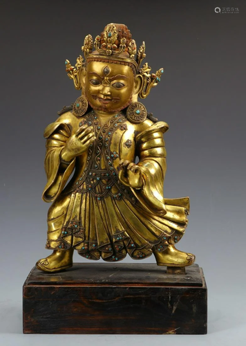 GILT BRONZE CAST BUDDHA STATUE