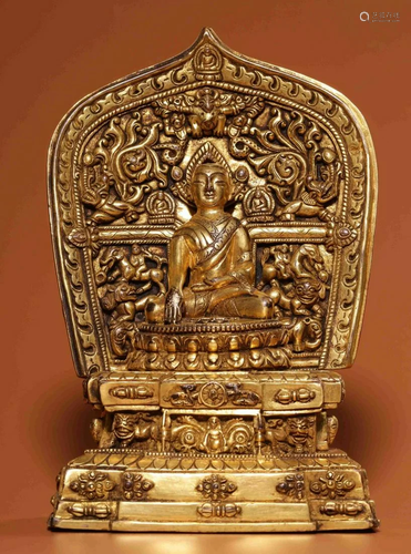 GILT BRONZE CAST BUDDHA STATUE