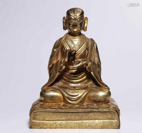 GILT BRONZE CAST BUDDHA STATUE