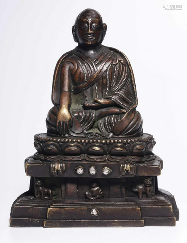 COPPER CAST BUDDHA STATUE