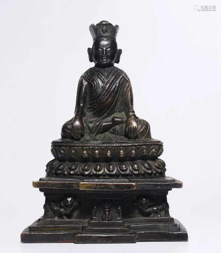 COPPER CAST BUDDHA STATUE