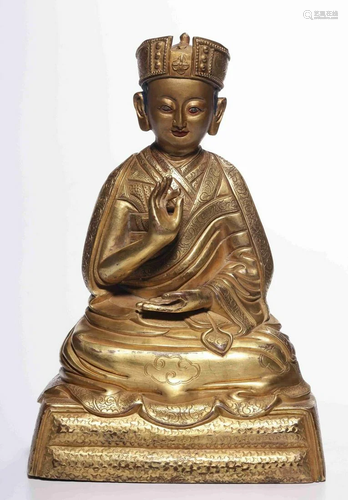 GILT BRONZE CAST BUDDHA STATUE