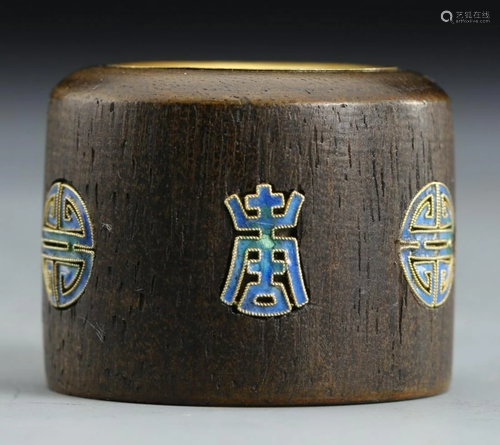 CHENXIANG WITH SILVER ENAMELING BLUE FINGER RING