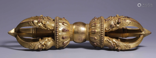 GILT BRONZE CAST VAJRA