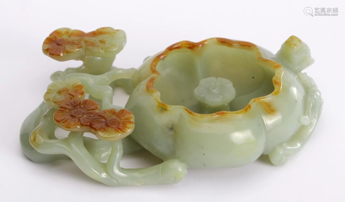 HETIAN WHITE JADE CARVED FLOWER INCENSE HOLDER