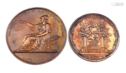 2 copper decorative plates