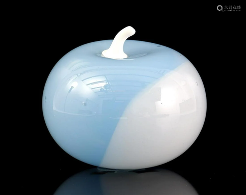 White with blue glass apple