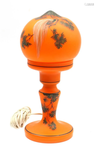 Orange glass 2-piece table lamp