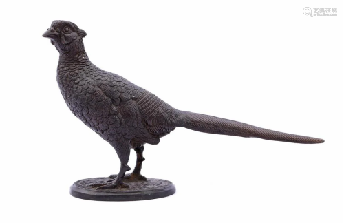 Bronze statue of a pheasant