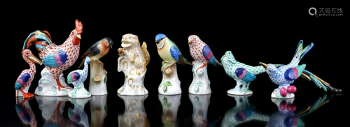 9 Herend Hungary porcelain animal figurines