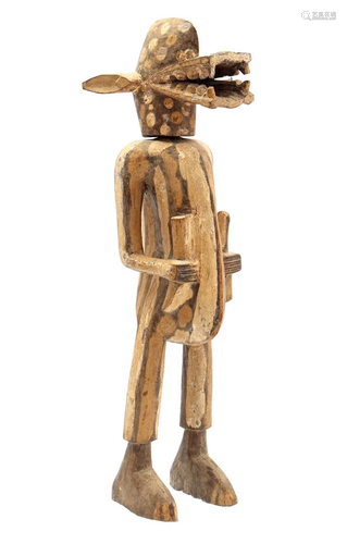 African wooden carved and painted statue