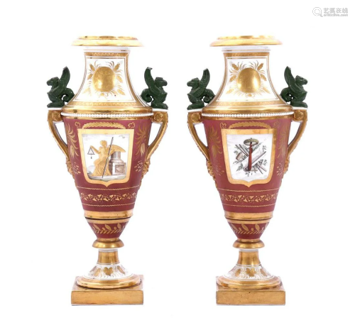 2 porcelain Empire vases