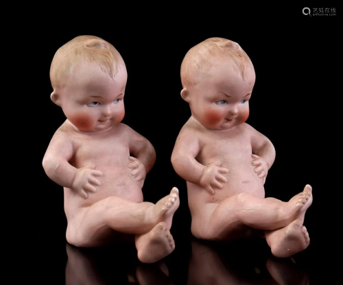 2 porcelain figurines of young rascals
