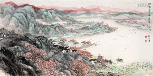 宋文治（1919～1999） 江南三月春意浓 镜片 设色纸本