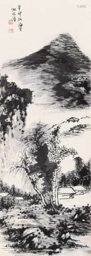 刘海粟（1896～1994） 1951年作 仿石涛山水 镜片 水墨纸本