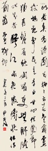 田汉（1898～1968） 草书自作诗 镜片 纸本