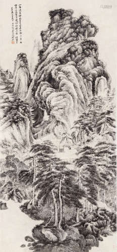 吴历（1632～1718） 1674年作 清溪草堂图 立轴 水墨纸本