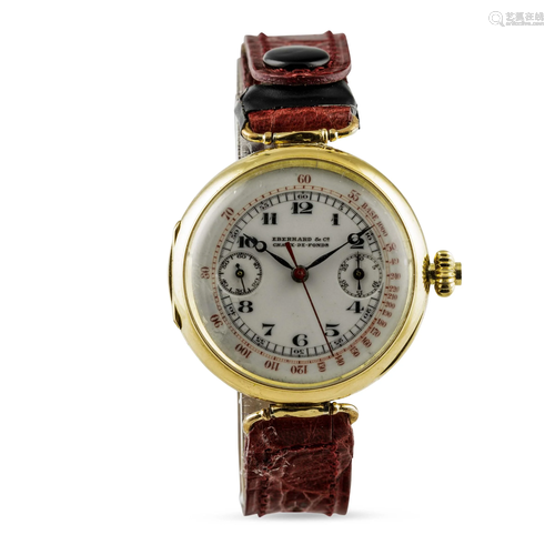 EBERHARD - Cronografo in oro 18k monopulsante in