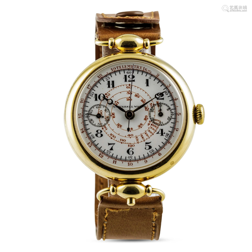 UNIVERSAL WATCH - Cronografo monopulsante in oro 18k,