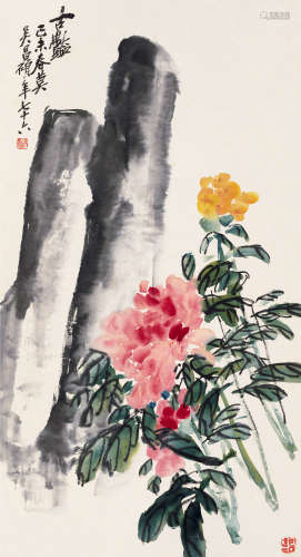 吴昌硕（1844～1927） 1919年作 古艳 立轴 设色纸本