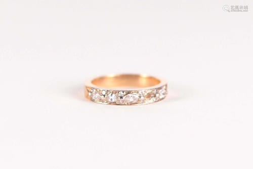 14kt white and yelow gold ring set with diamonds,