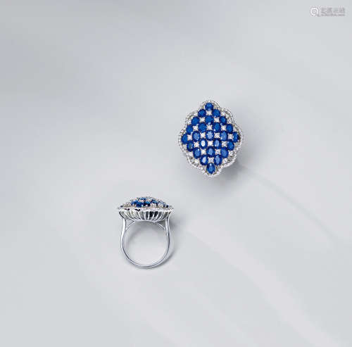 隐秘镶嵌蓝宝石戒指
