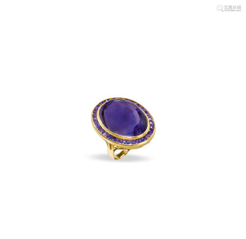 紫色水晶戒指