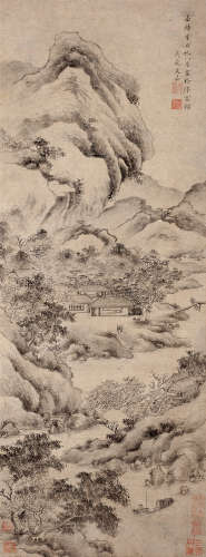 文嘉（1501～1583） 1561年作 云山幽居 立轴 水墨纸本