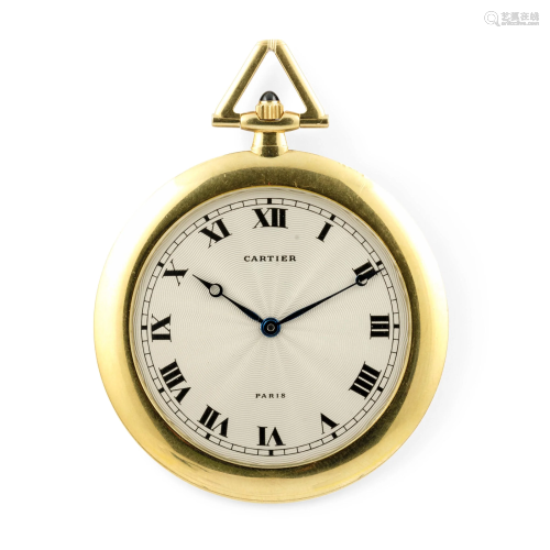 CARTIER - Orologio da tasca extrapiatto in oro 18k con