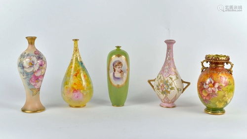 Royal Bonn - Collection of painted porcelain vases -