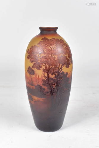 D'Argental - Vintage cameo glass vase - c.1930