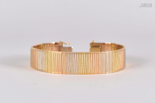 18 kt white and yellow gold european bracelet