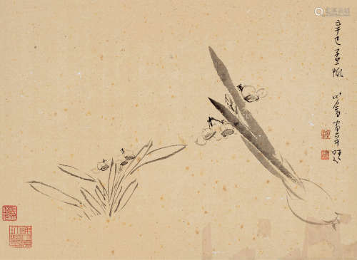溥儒（1896～1963） 1941年作 水仙 镜片 水墨纸本