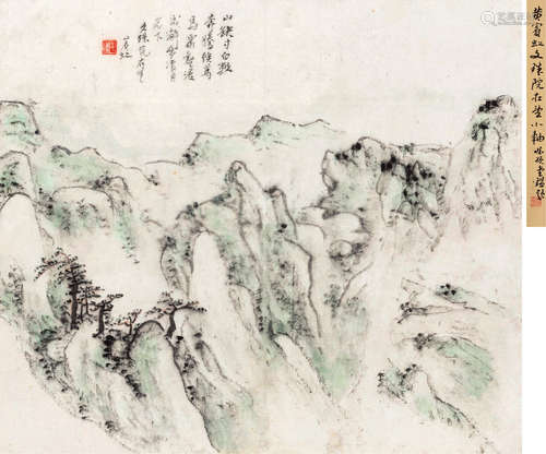 黄宾虹（1865～1955） 文殊院 立轴 设色纸本