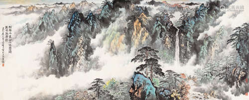 应野平（1910～1990） 1982年作 云壑松泉 镜片 设色纸本