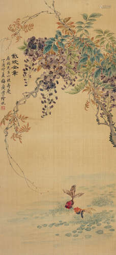 梅兰芳（1894～1961） 1957年作 紫绶金章 立轴 设色绢本