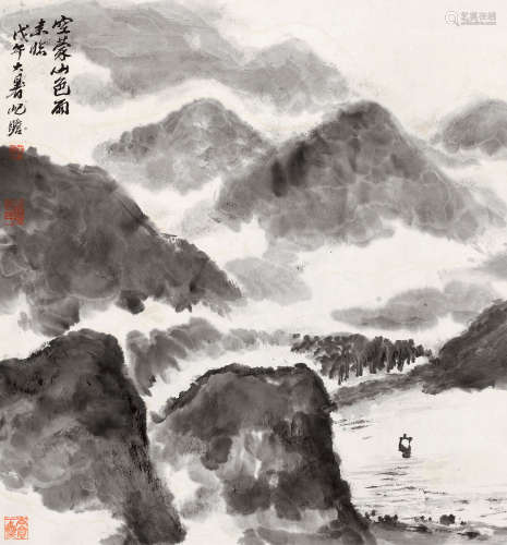 朱屺瞻（1892～1996） 1978年作 空蒙山色 立轴 水墨纸本