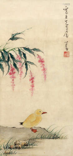 溥儒（1896～1963） 春江水暖鸭先知 镜框 设色纸本