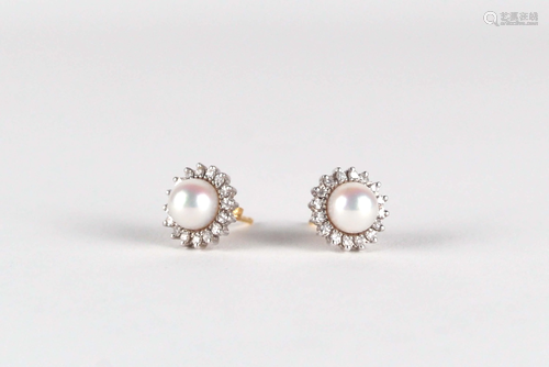 Pearls and diamonds earings, replacement value $ 1750