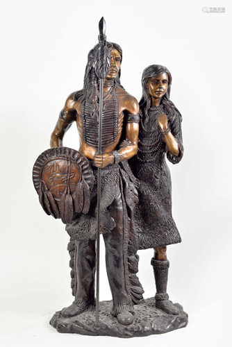 Bronze sculpture, indian couple