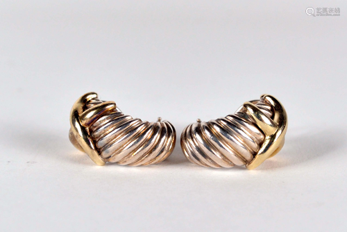 Yurman, David - 14 kt gold and sterling silver earings