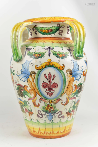 Large majolica vase - XVIIIe - 18th