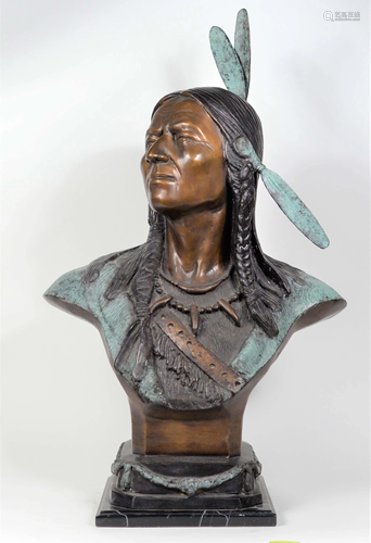 Bronze sculpture of Indian chief Sitting Bull