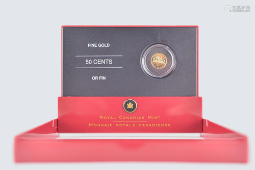 Canada pur gold .9999 50 cents 2005