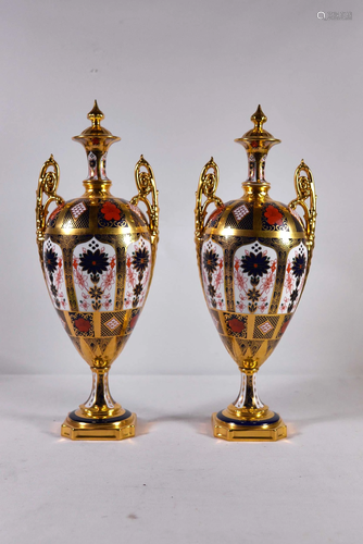 Royal Crown Derby - Pair of large vases - Après 1976